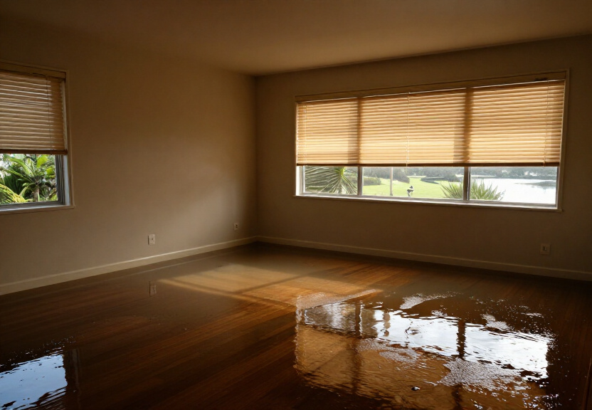 Water-damaged carpet in Engadine before drying